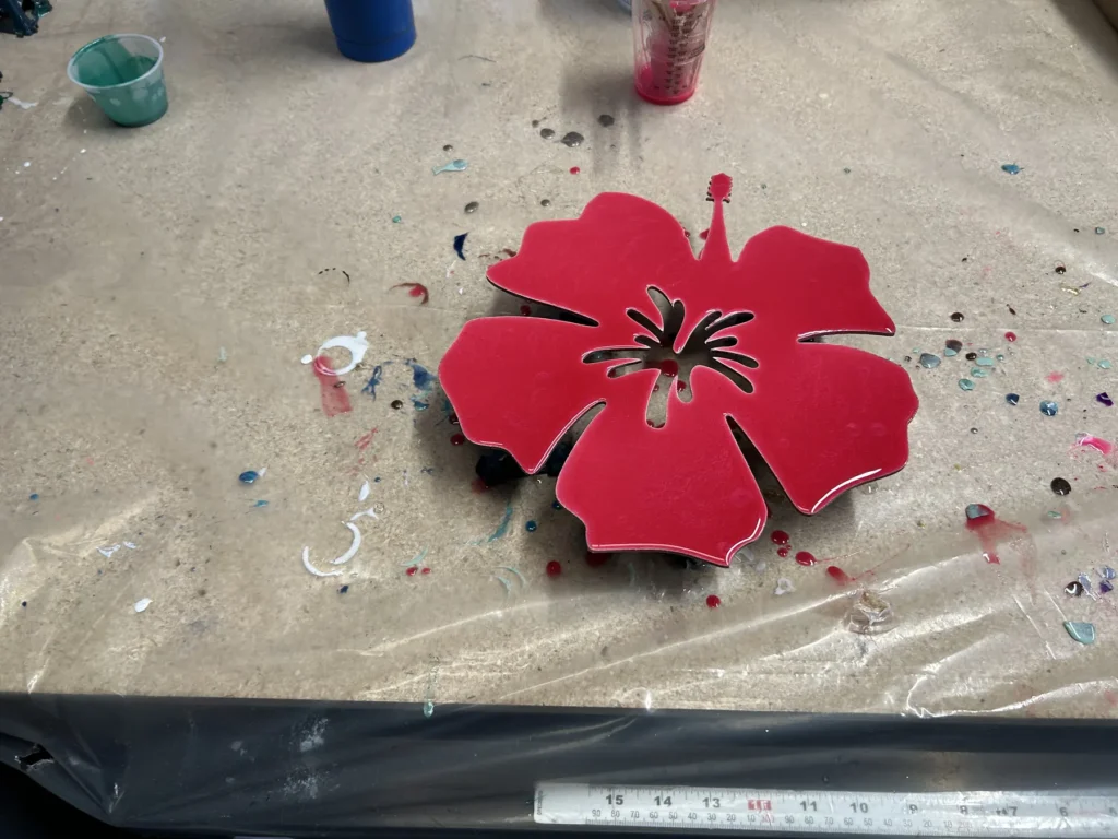 Red hibiscus class piece