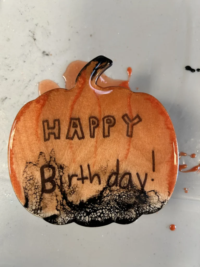 Happy Birthday pumpkin piece